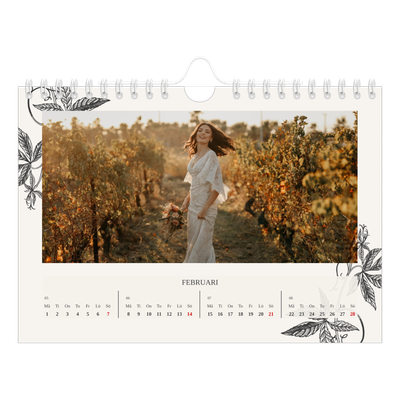 Fotokalender A5 Enkel — Bläck & murgröna [Februari]