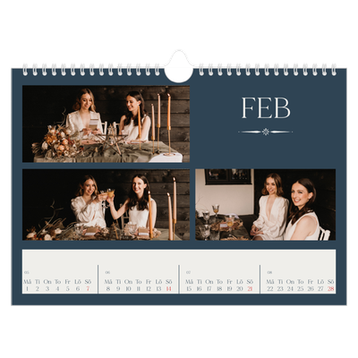 Fotokalender A4 Enkel — Skiffer & seriffer [Februari]