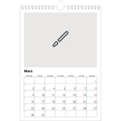 Fotokalender A4 Enkel (20 x 30 cm) — Designa din egna fotoprodukt [Mars]