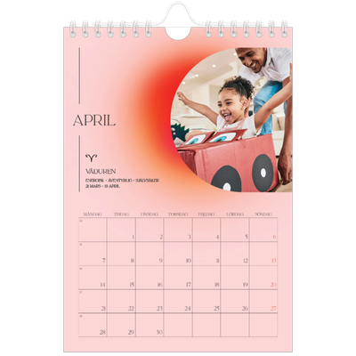 Fotokalender A5 Enkel — Stjärnteckens färger [April]