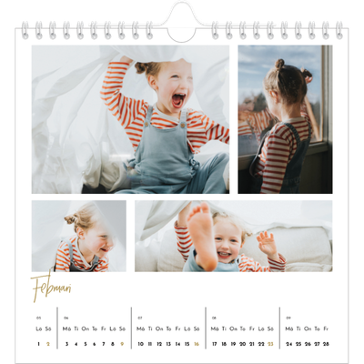 Årskalender kvadratisk — Handskriven månad [Februari]