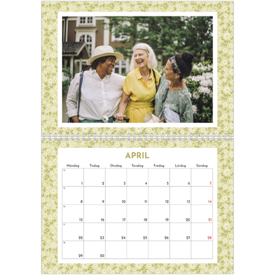 Fotokalender A3 Klassisk (30 x 40 cm) — Blomstermönster [April]