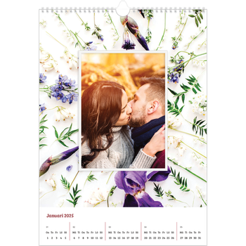Fotokalender A3 Enkel — Blomma bakgrund