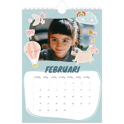 Fotokalender A5 Enkel — Magisk regnbåge [Februari]