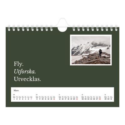 Fotokalender A5 Enkel — Redaktionell Jord [Mars]