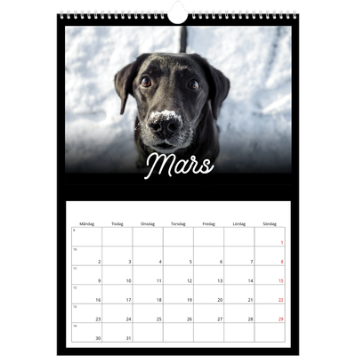 A3 Årskalender — Svart [Mars]