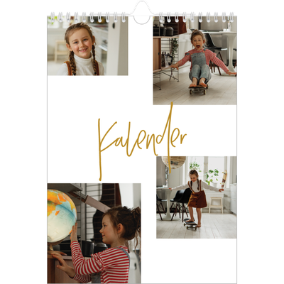 Fotokalender A4 Enkel (20 x 30 cm) — Guldstift [omslag]