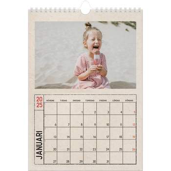 Fotokalender A4 Enkel — Kraftpapper med stämpeleffekt