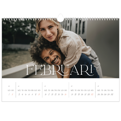 Fotokalender A3 Enkel — Stora bilder [Februari]