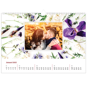Fotokalender A3 Enkel — Blomma bakgrund