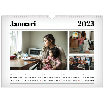 Fotokalender A3 Enkel — Tidningsstil
