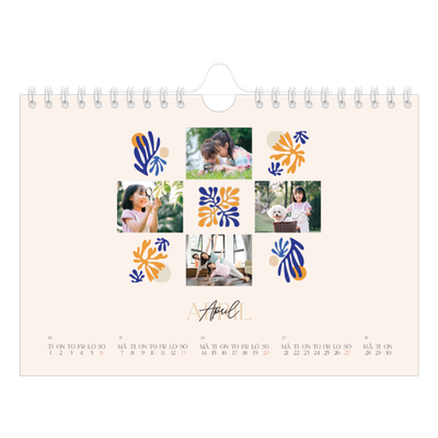 Fotokalender A5 Enkel — Minimalistisk korall [omslag]