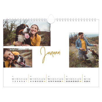 Fotokalender A4 Enkel — Guldstift