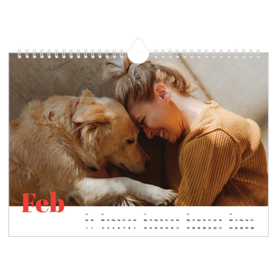 Fotokalender A4 Enkel — Storslaget år [Februari]