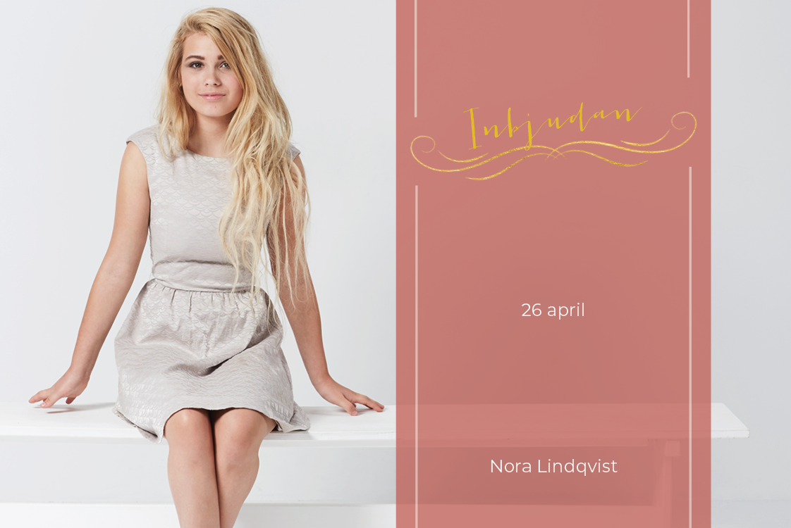 Inbjudningar — Vintage rosa band