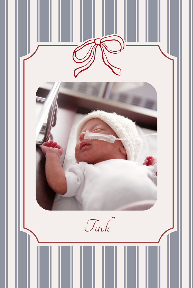 Tack — Nålränder och rosett