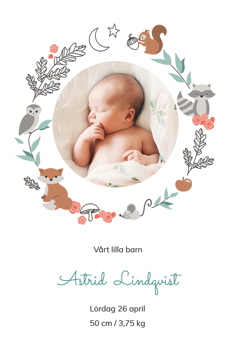 Inbjudningar — Ram av skogens djur