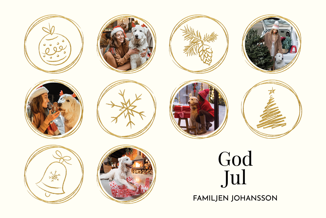 Fotokort — Festliga ljusa cirklar