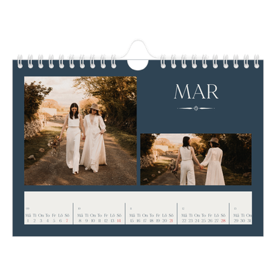 Fotokalender A5 Enkel — Skiffer & seriffer [Mars]