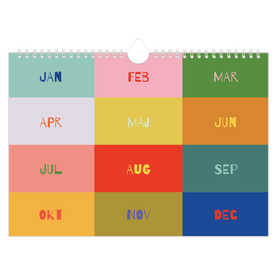 Fotokalender A4 Enkel — Färgglad kalender [omslag]