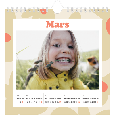 Årskalender kvadratisk — Färgglada mönster [Mars]