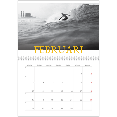 Fotokalender A3 Klassisk (30 x 40 cm) — Historisk stil [Februari]