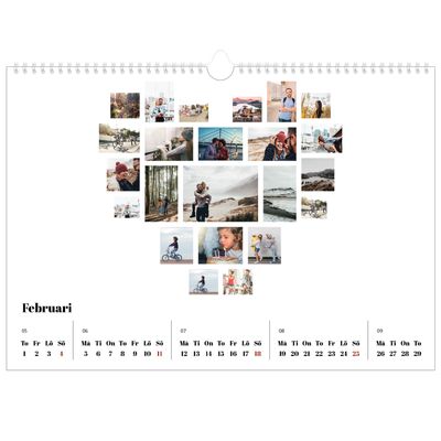 Fotokalender A3 Enkel — Collage shapes [Februari]