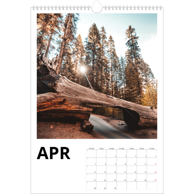 A3 Årskalender — Vit kalender [April]