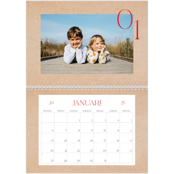 Fotokalender A3 Klassisk — Röda detaljer