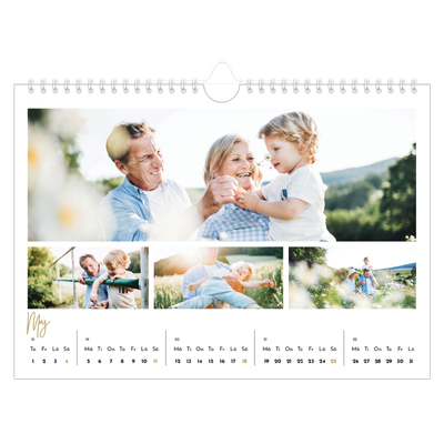 Fotokalender A4 Enkel — Handskriven månad [omslag]
