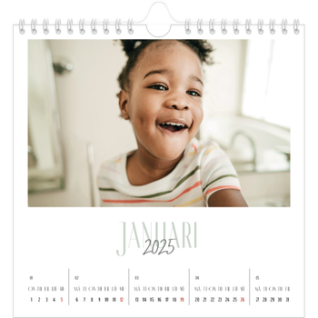 Fotokalender Kvadratisk — Flera typsnitt