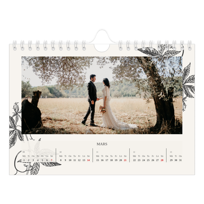 Fotokalender A5 Enkel — Bläck & murgröna [Mars]