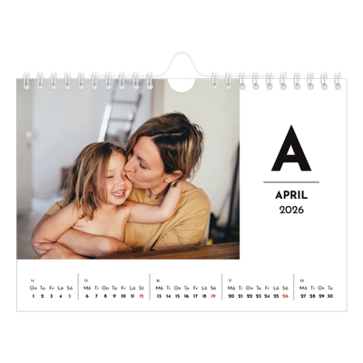 Fotokalender A5 Enkel — Bokstav i fokus [April]