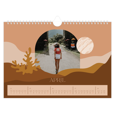 Fotokalender A4 Enkel — Neutrala berg [April]