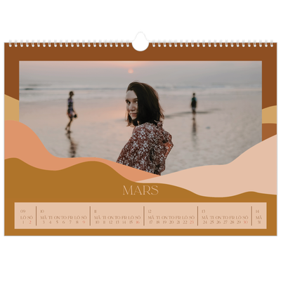 Fotokalender A3 Enkel — Neutrala berg [Mars]