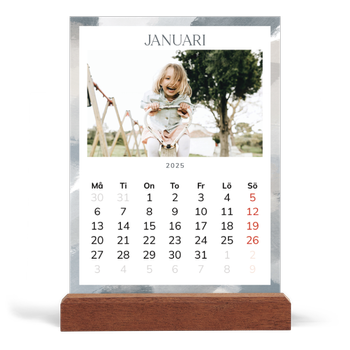 Skrivbordskalender med träställ - Stående — Borsteffekt