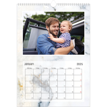 Fotokalender A4 Enkel — Marmor bakgrund