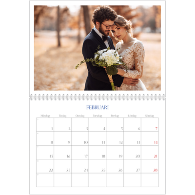 Fotokalender A3 Klassisk (30 x 40 cm) — Koboltklassiker [Februari]