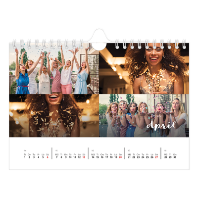 Fotokalender A5 Enkel — Handskrift på bilden [April]