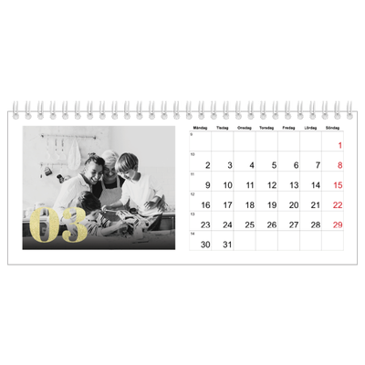 Skrivbordskalendrar — Stora nummer i glitter [Mars]