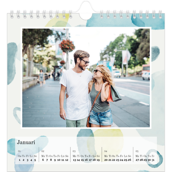 Fotokalender Kvadratisk — Akvarell former
