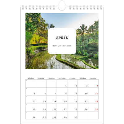 Fotokalender A4 Enkel (20 x 30 cm) — Hela historien [April]