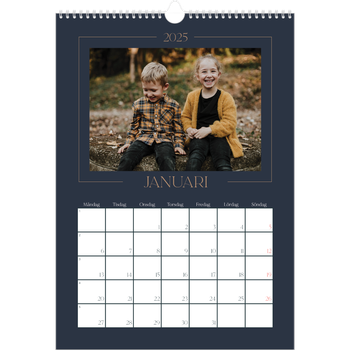 Fotokalender A3 Enkel — Preussisk blå