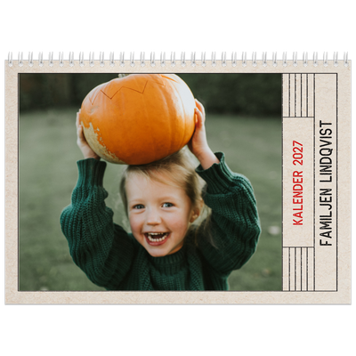 Fotokalender A3 Klassisk (30 x 40 cm) — Kraftpapper med stämpeleffekt [omslag]