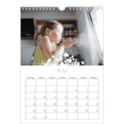 Fotokalender A4 Enkel (20 x 30 cm) — Blommotiv [Maj]