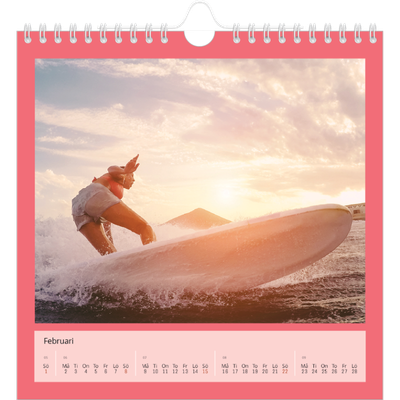 Årskalender kvadratisk — Snygga färger [Februari]