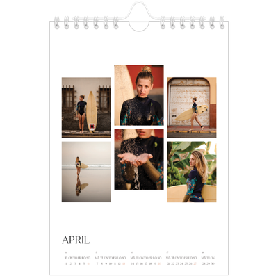 Fotokalender A5 Enkel — Surfing i solnedgången [April]