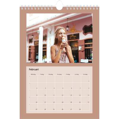 Fotokalender A4 Enkel (20 x 30 cm) — Kalender i jordtoner [Februari]