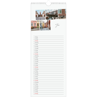 Fotokalender Smal  — Stadssemester (vit) [Januari]