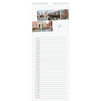 Fotokalender Smal (15x40cm) — Stadssemester (vit)
